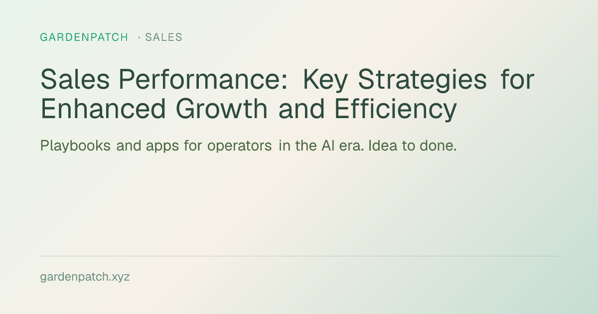 Sales Performance: Key Strategies for Enhanced Growth and Efficiency